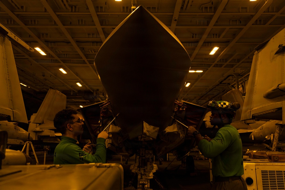 Abraham Lincoln Conducts Aircraft Maintenance During Operation Epic Fury