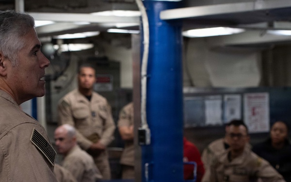 Rear Adm. Dusty Rhodes visits USS Lassen