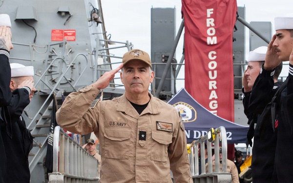 Rear Adm. Dusty Rhodes visits USS Lassen