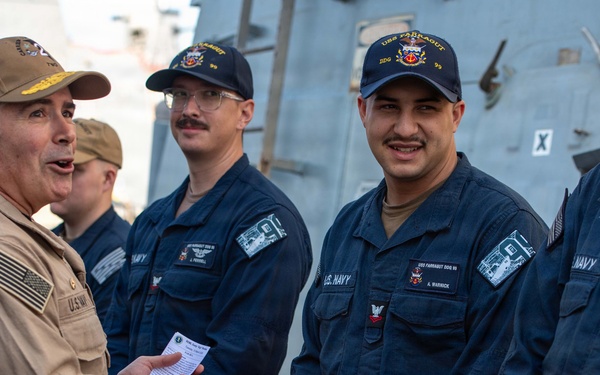 Rear Adm. Dusty Rhodes visits USS Farragut