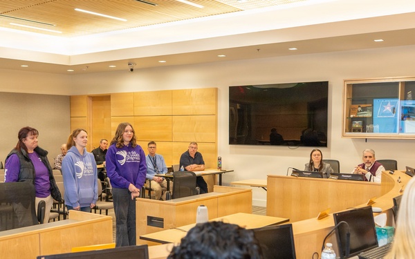 Oregon Guard youth program brings Month of the Military Child proclamation to Woodburn