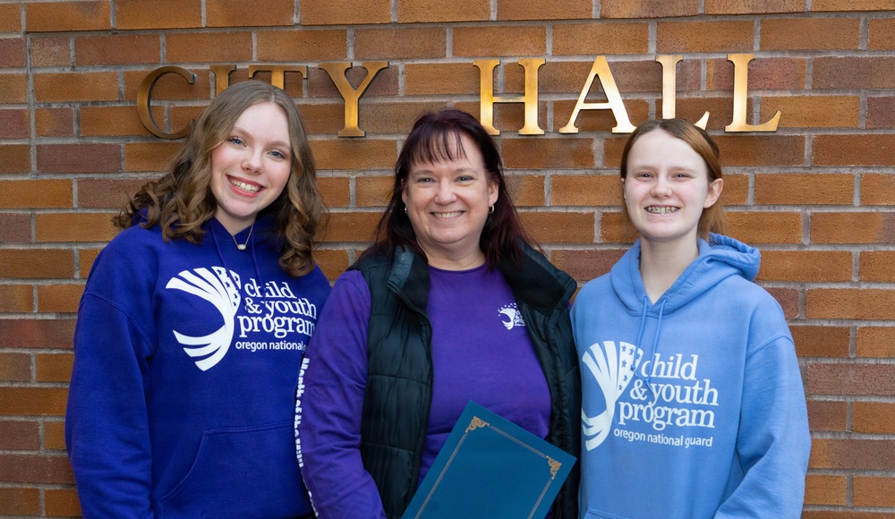 Oregon Guard youth program brings Month of the Military Child proclamation to Woodburn