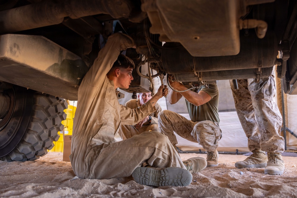 JTF-SB Marines Conduct Preventive Vehicle Maintenance
