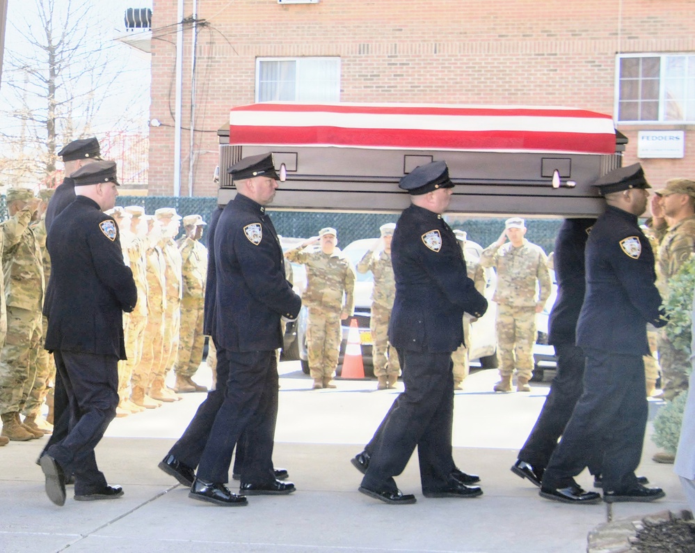 NY National Guard and NY Police Department mark dignified transfer of remains of Major Sorffly Davius