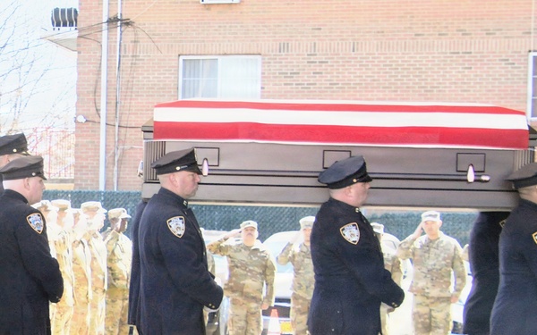 NY National Guard and NY Police Department mark dignified transfer of remains of Major Sorffly Davius