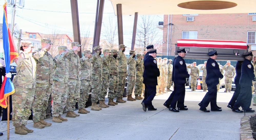 NY National Guard and NY Police Department mark dignified transfer of remains of Major Sorffly Davius