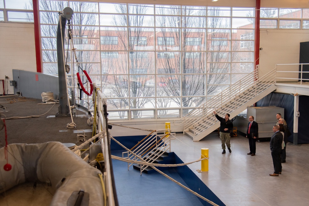 DFAS Staff Tours SWESC's USS Whitehat Training Facility and VIDVR Laboratory