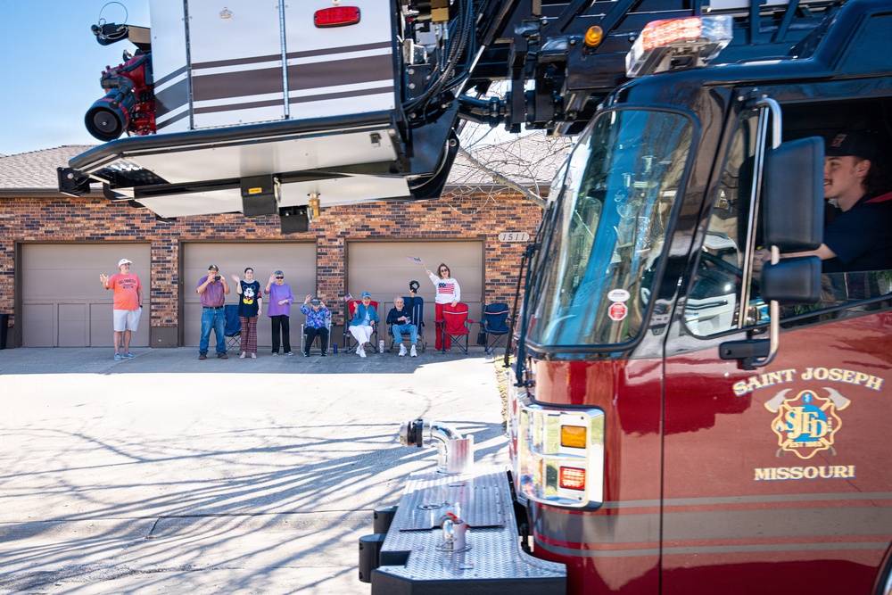 World War II veteran honored with a parade for 102nd birthday