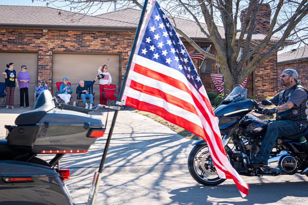 World War II veteran honored with a parade for 102nd birthday