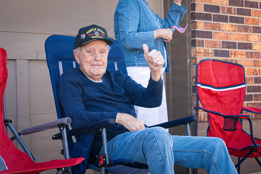 World War II veteran honored with a parade for 102nd birthday