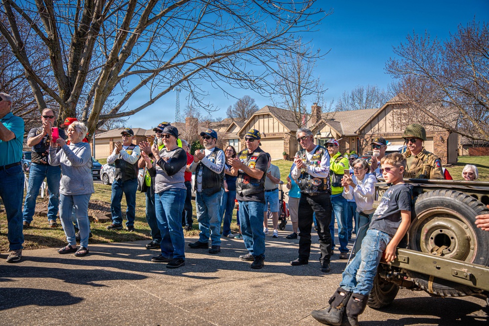 World War II veteran honored with a parade for 102nd birthday