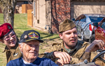 World War II veteran honored with a parade for 102nd birthday