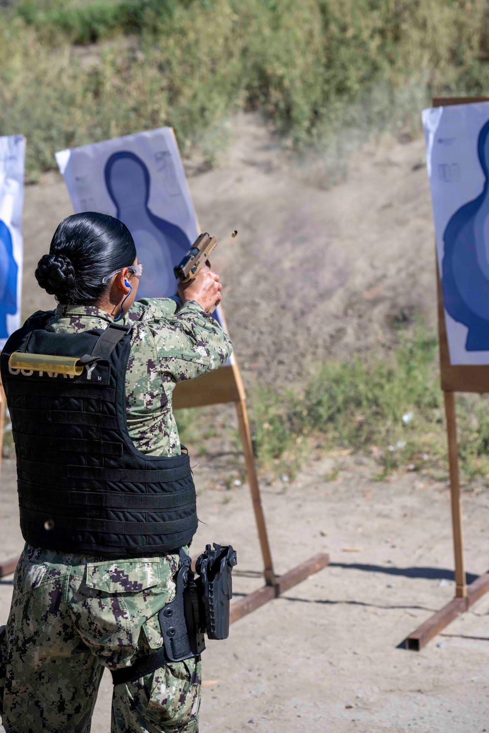 USS America (LHA 6) Sailors Conduct Small Arms Qualification Shoot