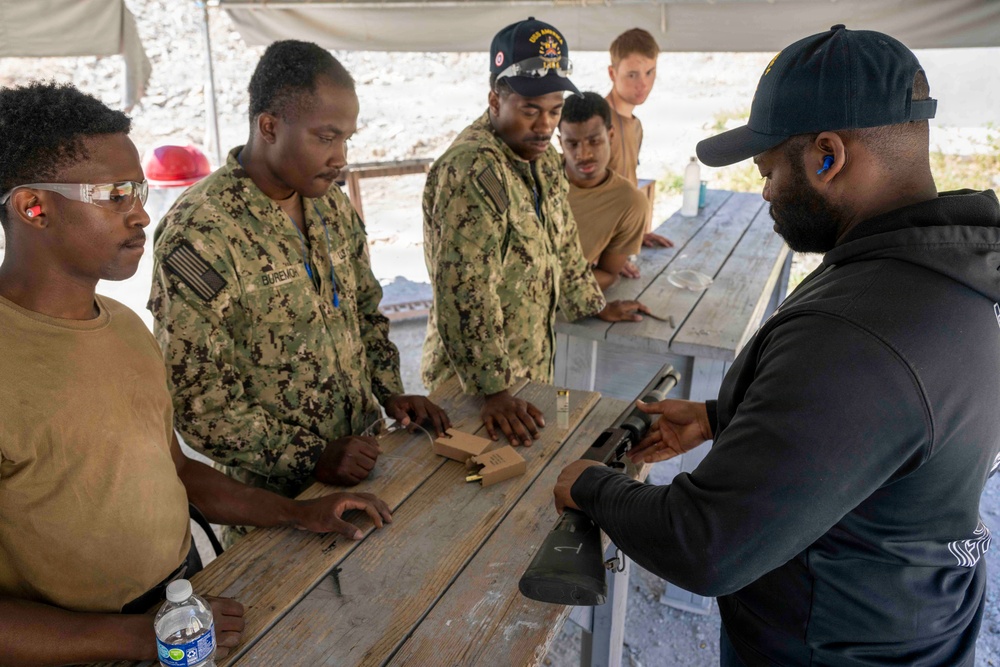USS America (LHA 6) Sailors Conduct Small Arms Qualification Shoot