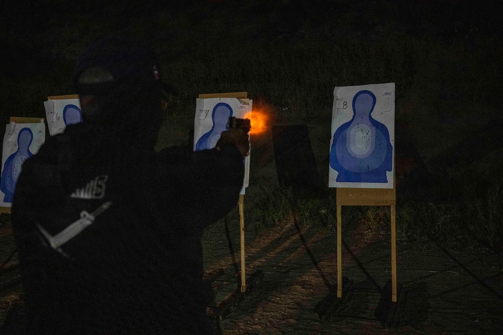USS America (LHA 6) Sailors Conduct Small Arms Qualification Shoot