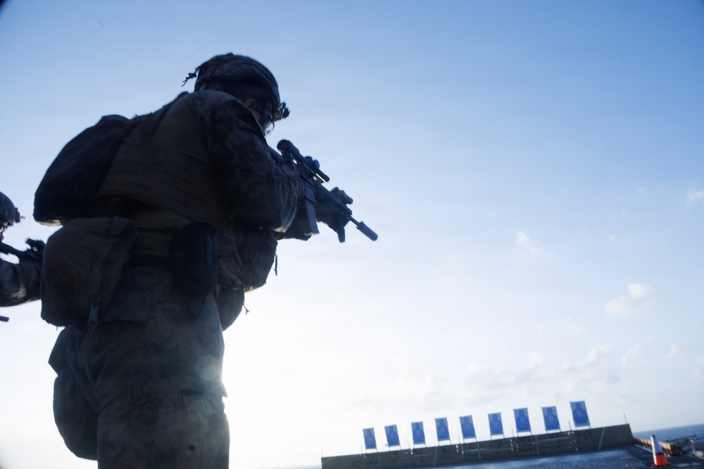 31st MEU | Lima Company conducts live fire deck shoot