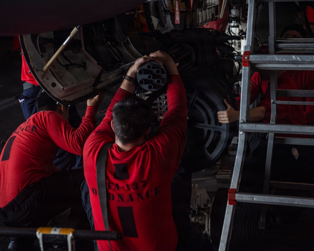 Nimitz Sailors Conduct Maintenance