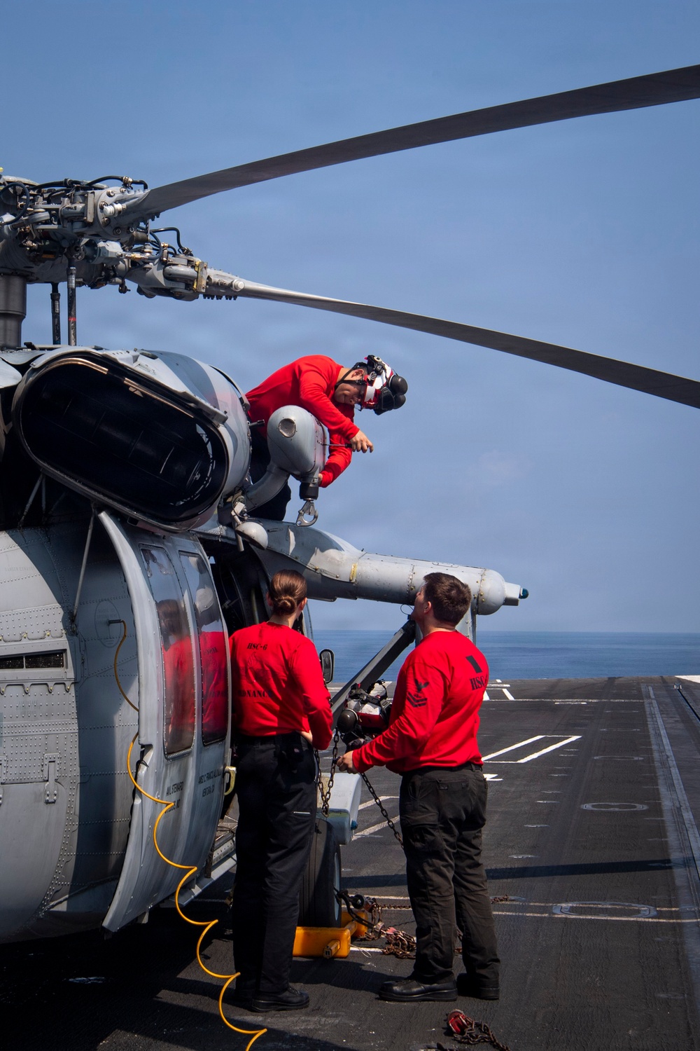 Nimitz Sailors Conduct Maintenance