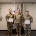 Capt. Donbosco A. Hein and Sgt. Eugene P. Arbis of the 498th CSSB received the Army Achievement Medal (AAM) from Maj. Gen. Justin W. Osberg, deputy combined rear area coordinator, United States Forces Korea (USFK) on Mar. 24.