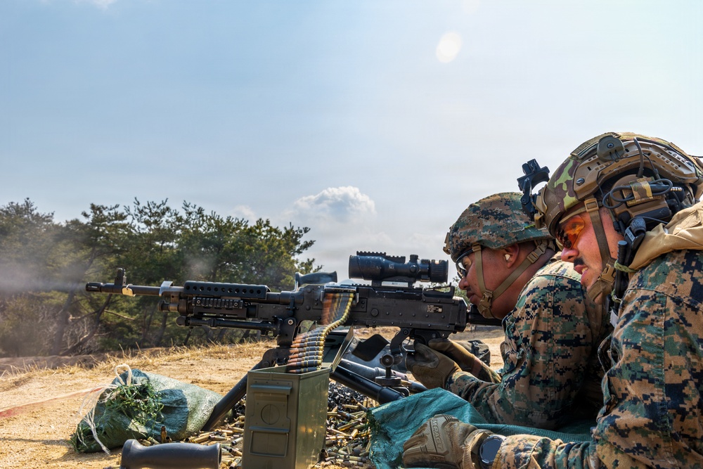 U.S. Marines with 3/12 Shoot Dismounted Crew Served Weapons