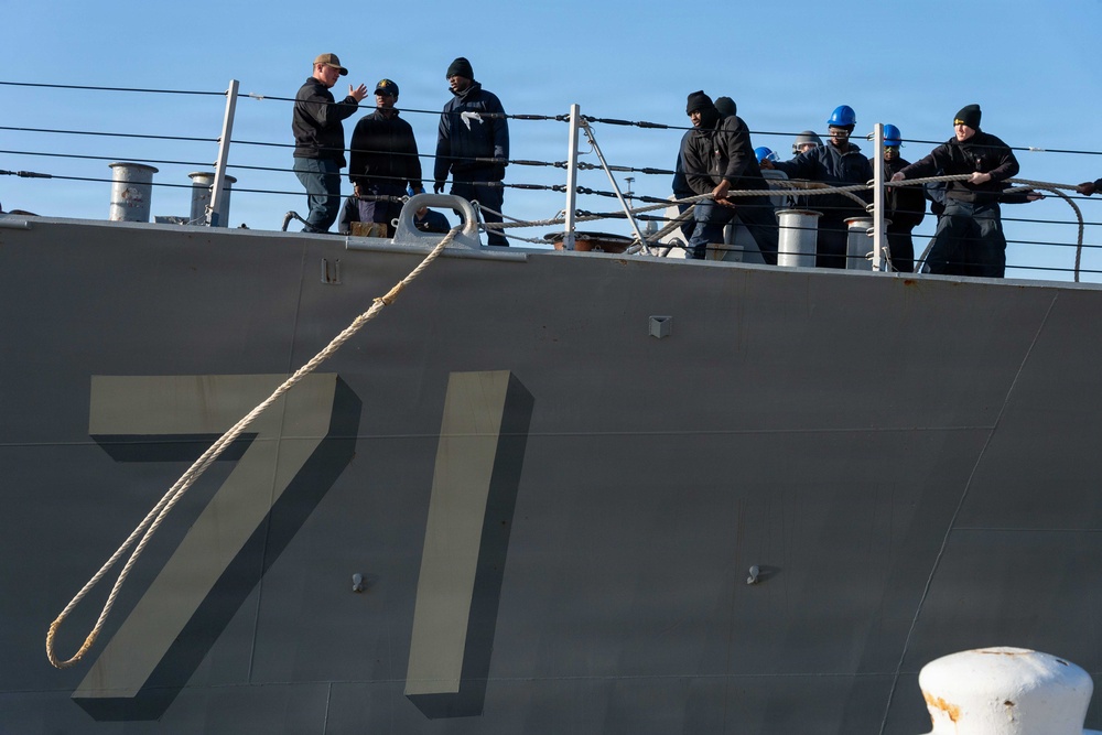 USS Ross Departs Naval Station Norfolk for Deployment