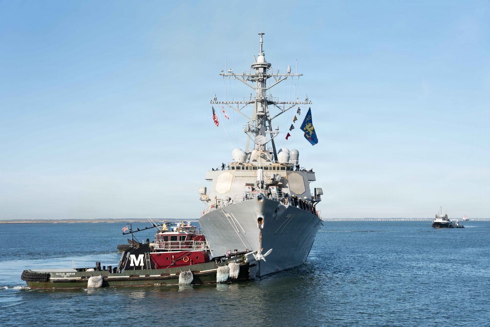 USS Ross Departs Naval Station Norfolk for Deployment