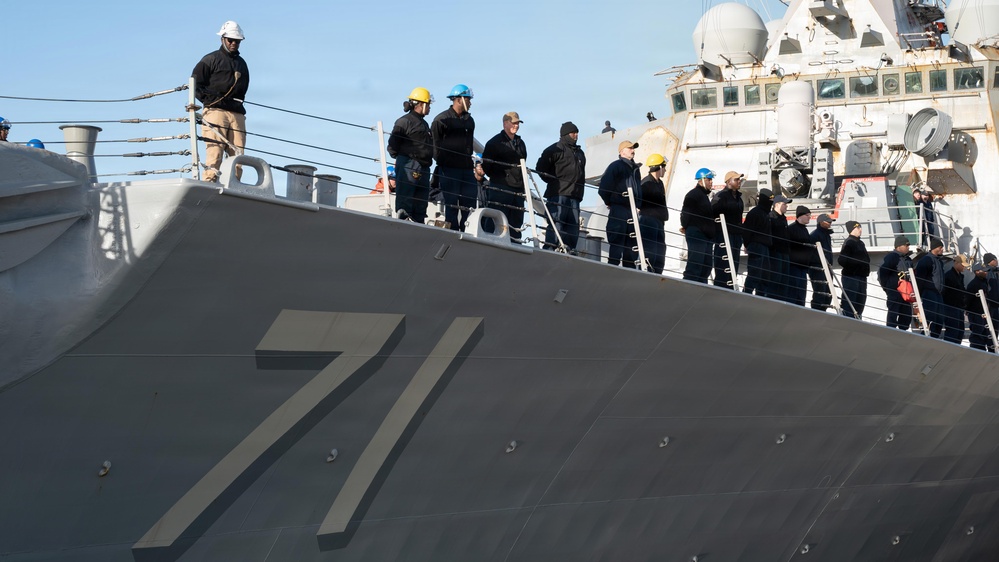 USS Ross Departs Naval Station Norfolk for Deployment