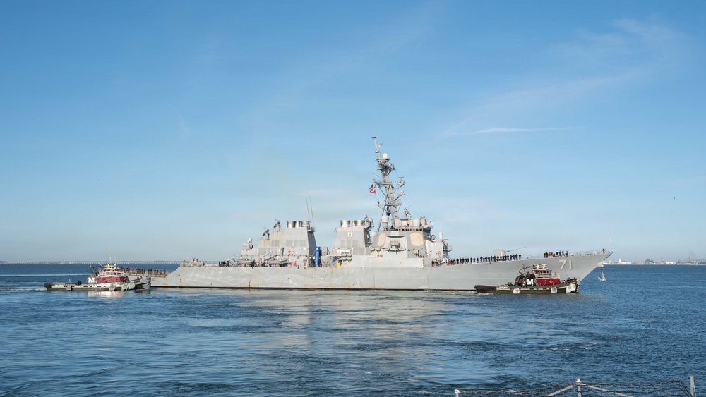 USS Ross Departs Naval Station Norfolk for Deployment