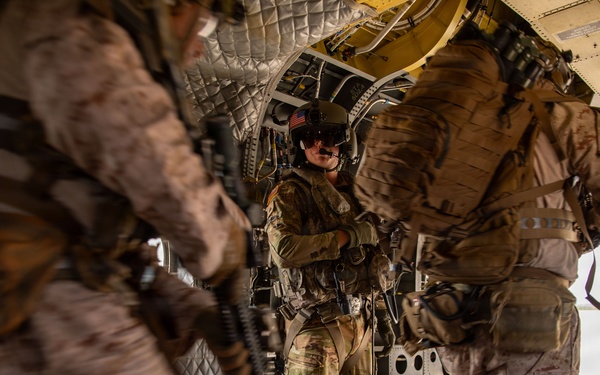 U.S. Army Soldiers and U.S. Marines assigned to Joint Task Force-Southern Guard participate in CASEVAC exercise