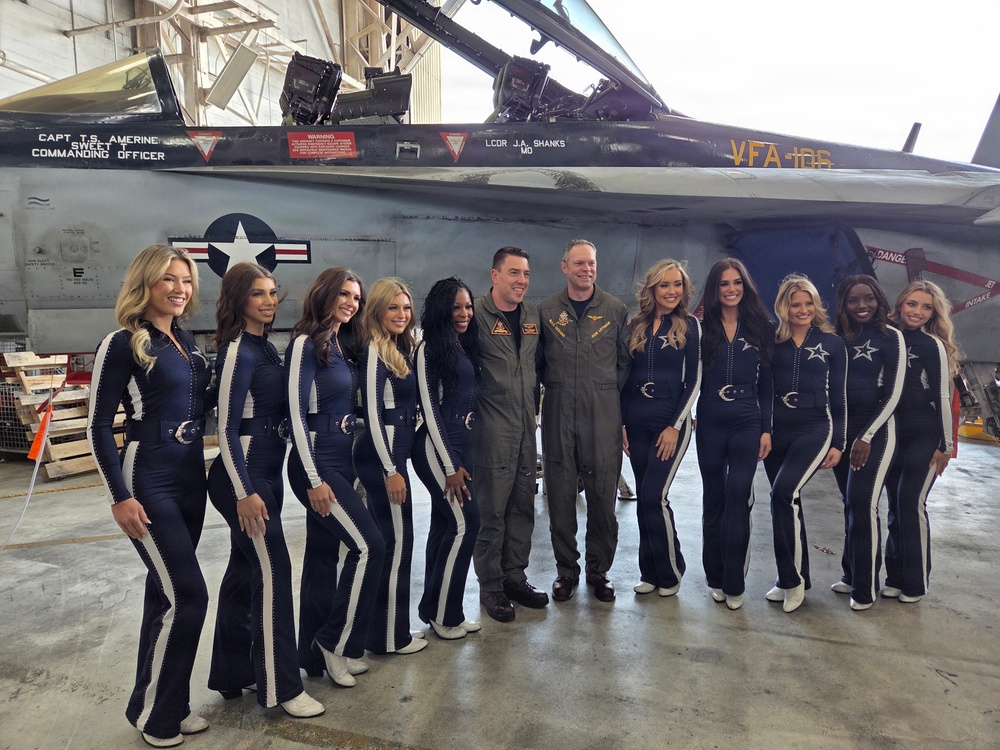 Dallas Cowboys Cheerleaders visit Naval Air Station Oceana and tour Strike Fighter Squadron (VFA) 106