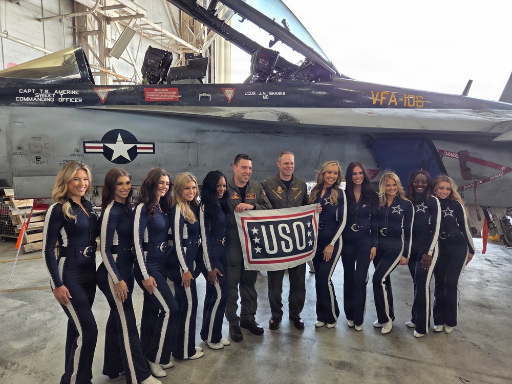 Dallas Cowboys Cheerleaders visit Naval Air Station Oceana and tour Strike Fighter Squadron (VFA) 106