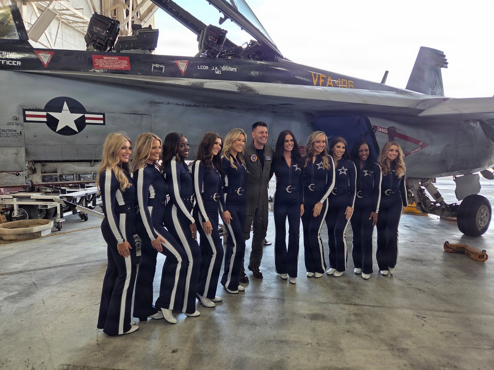 Dallas Cowboys Cheerleaders visit Naval Air Station Oceana and tour Strike Fighter Squadron (VFA) 106