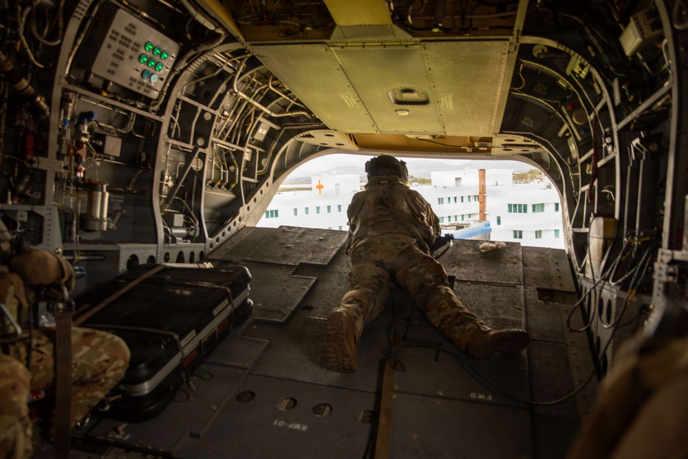 U.S. Army Soldiers and U.S. Marines assigned to Joint Task Force-Southern Guard participate in CASEVAC exercise