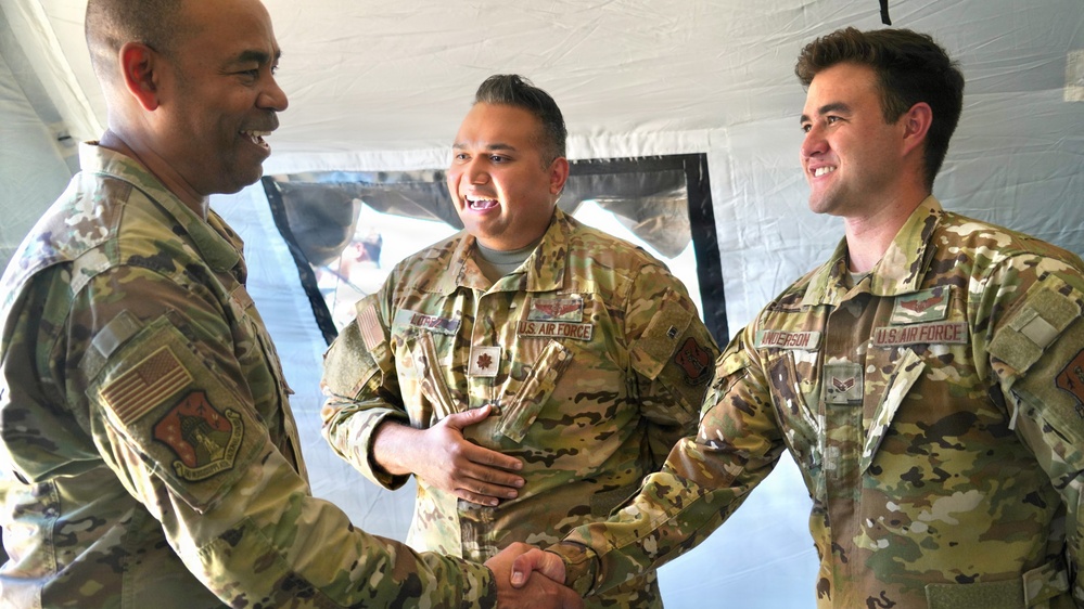 Mississippi National Guard's TAG (The Adjutant General) meets U.S. airmen at Sentry South exercise