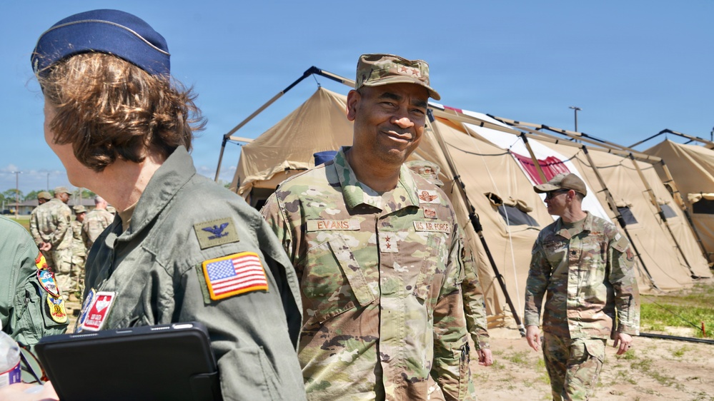 Mississippi National Guard's TAG (The Adjutant General) meets U.S. airmen at Sentry South exercise