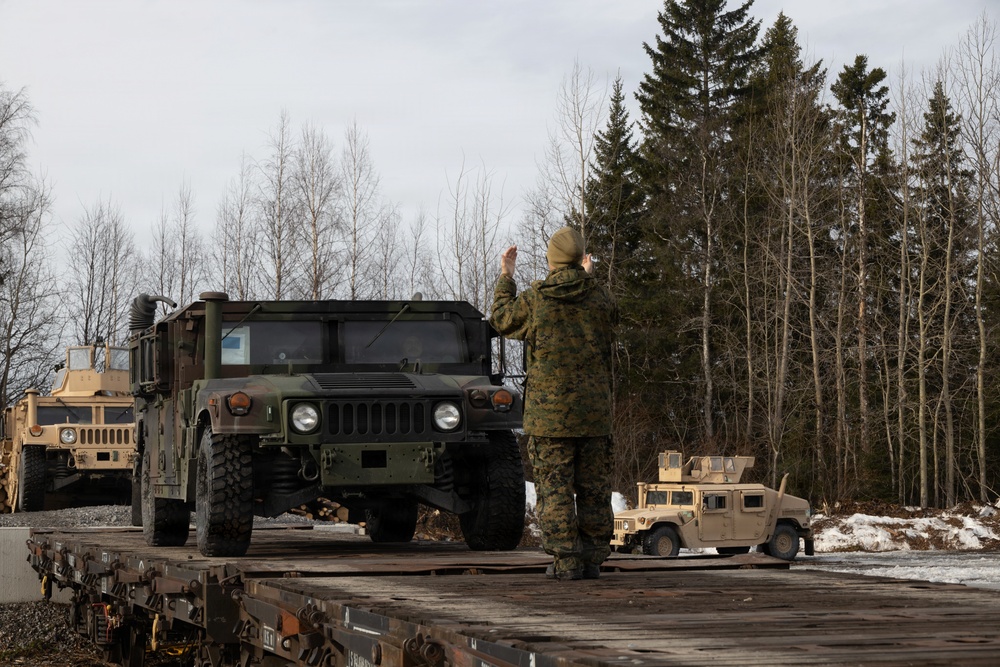 CORE26 | Logistics Marines conduct railhead operations in Sweden after Arctic exercise