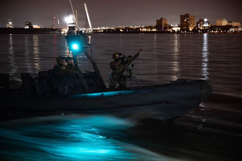 Coast Guard Maritime Security Response Team-East conducts boarding training aboard Spirit of Norfolk