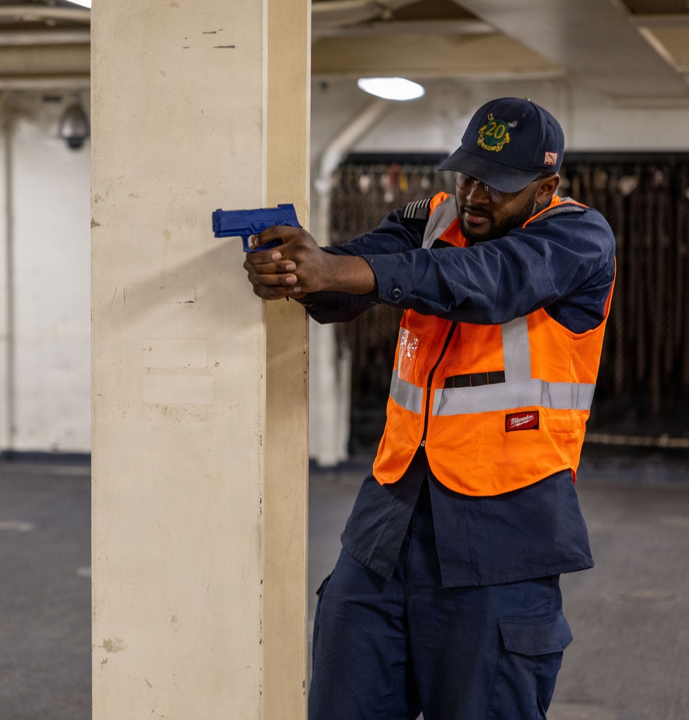 USS Green Bay Crew Conducts Anti-Terrorism Drill Onboard the USS Anchorage