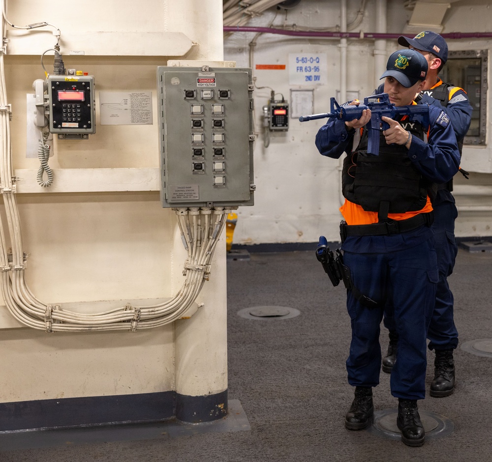 USS Green Bay Crew Conducts Anti-Terrorism Drill Onboard the USS Anchorage