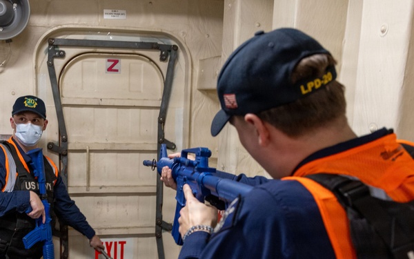USS Green Bay Crew Conducts Anti-Terrorism Drill Onboard the USS Anchorage