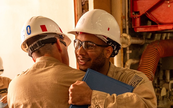 Piping Ashore for Lt. jg. Marcus Melancon