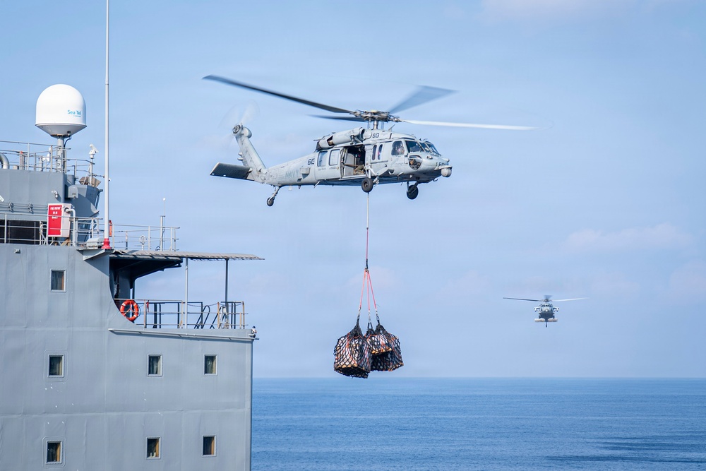 USS Nimitz and USNS Patuxent Conduct Replenishment-at-Sea