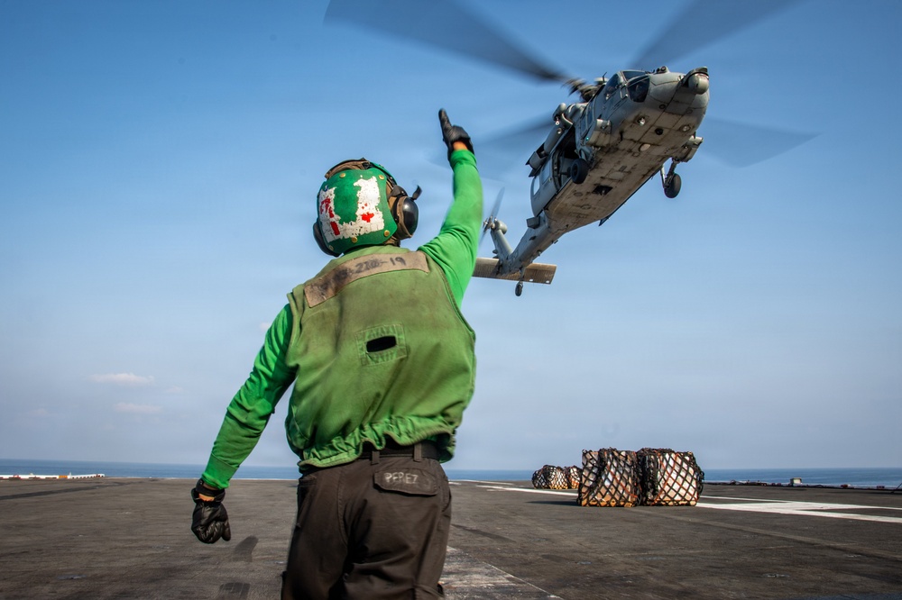 USS Nimitz and USNS Patuxent Conduct Replenishment-at-Sea