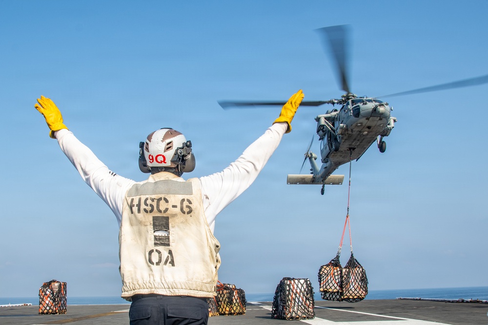 USS Nimitz and USNS Patuxent Conduct Replenishment-at-Sea