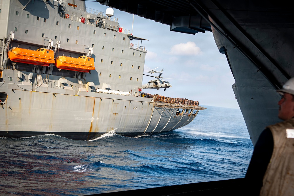 USS Nimitz and USNS Patuxent Conduct Replenishment-at-Sea
