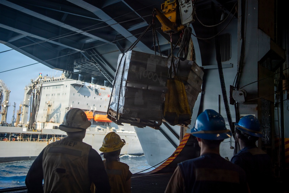 USS Nimitz and USNS Patuxent Conduct Replenishment-at-Sea