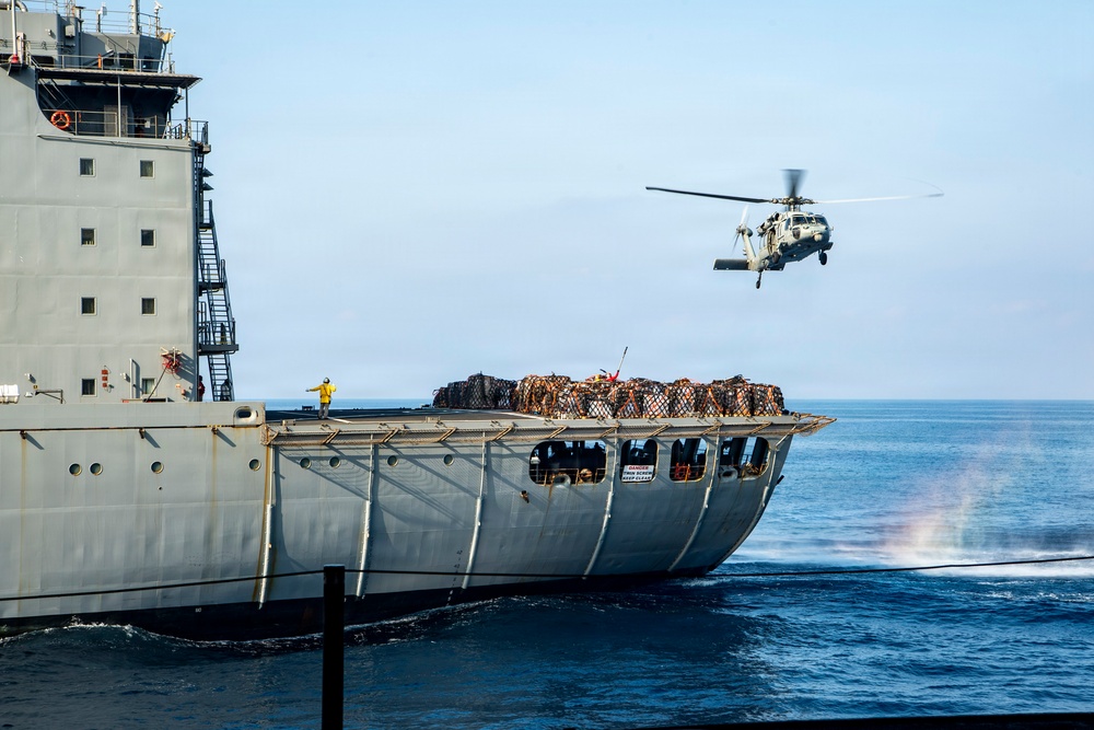 USS Nimitz and USNS Patuxent Conduct Replenishment-at-Sea