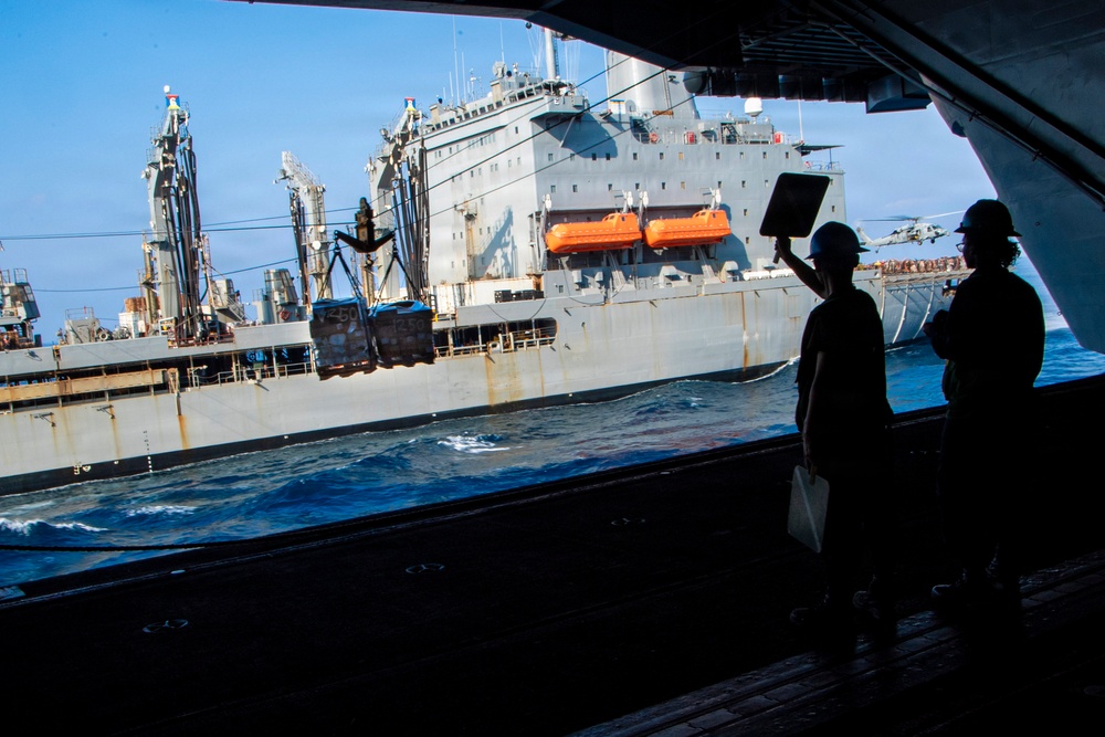 USS Nimitz and USNS Patuxent Conduct Replenishment-at-Sea