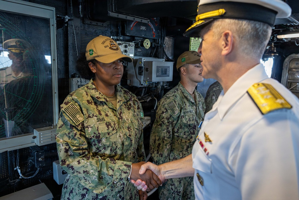 Commander, U.S. 7th Fleet Vice Adm. Pat Hannifin visits USS Fitzgerald during Exercise Kakadu 2026
