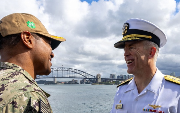 Commander, U.S. 7th Fleet Vice Adm. Pat Hannifin visits USS Fitzgerald during Exercise Kakadu 2026